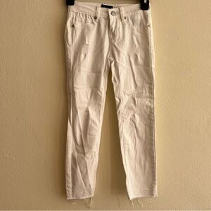 Hudson Jeans Kids Size 8 Girl White Color Distressed Chinos
